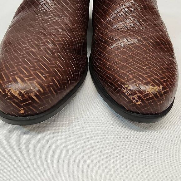 Ariat Women's 9 Brown Leather Woven Rattan Weave Slingback Clog Mules Comfort - Picture 5 of 9